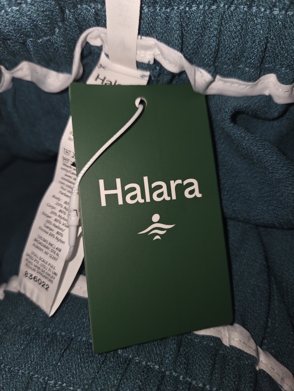 Halara High Waisted Wide Leg Casual Linen-Feel Pants Small Teal NWT Pockets - Picture 5 of 6